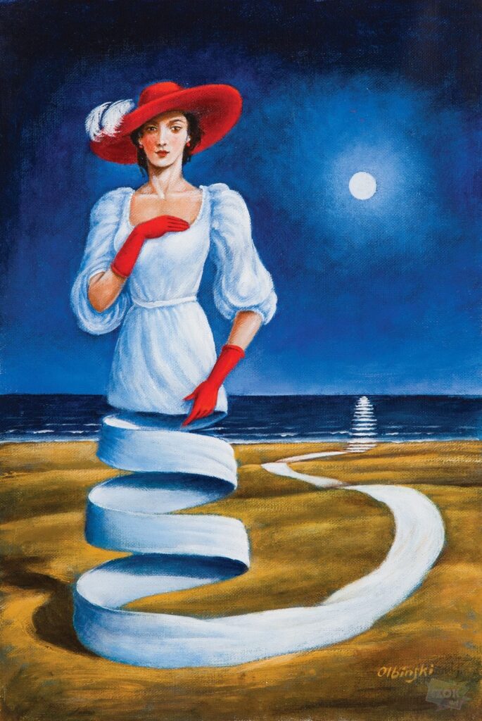 Rafał Olbiński-Red gloves