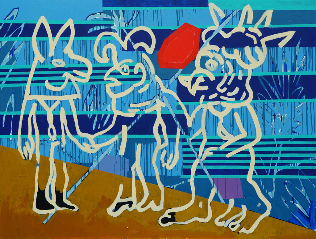 Ryszard Grzyb Doradzałeś rozsądku drżąc” (Wielcy niewidzialni), akryl płótno, 2020, 150 x 200 cm