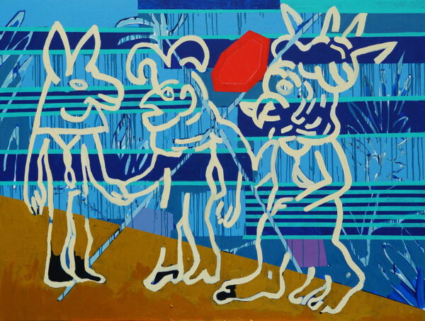Ryszard Grzyb Doradzałeś rozsądku drżąc” (Wielcy niewidzialni), akryl płótno, 2020, 150 x 200 cm