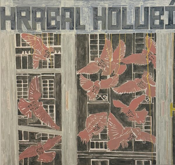 Hrabal gołębi [Hrabal Holubi], 2012, 125x133cm, tempera jajowa na płótnie