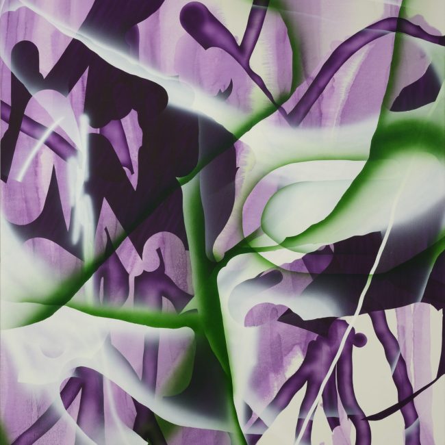 Bez tytułu 156, 2024, akryl i spray na płótnie, 210 X 165 cm