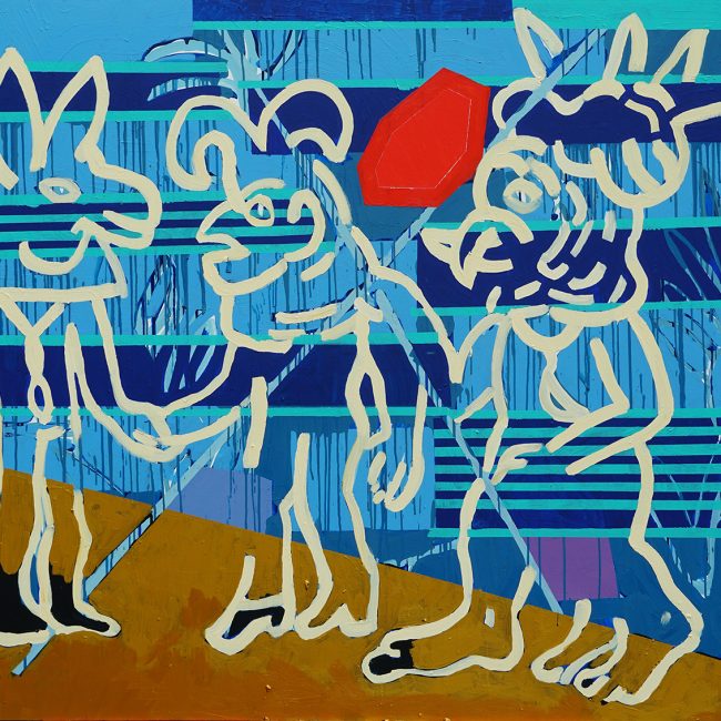 Ryszard Grzyb Doradzałeś rozsądku drżąc” (Wielcy niewidzialni), akryl płótno, 2020, 150 x 200 cm